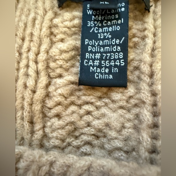 J CREW COLLECTION Carmel Tan chunky cable sweater Size XL EUC! - Picture 6 of 7